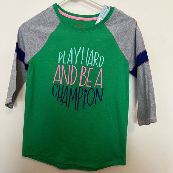 Green and Gray Kids Raglan Shirt - Picture 1 of 3